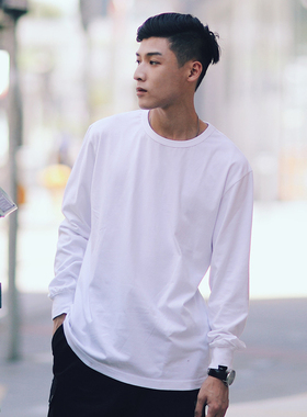 PSO Brand 男女潮牌纯色基础打底长袖T恤可内搭叠穿嘻哈薄款卫衣