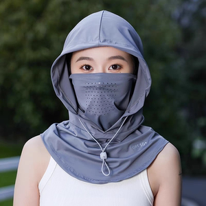冰丝防晒面罩口罩女款2025新款夏季男一体护颈头套骑行吹不翻帽子