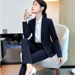 春秋长袖修身西装套装女职业装气质公务员面试正装工作服二件套