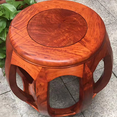 缅甸花梨木圆鼓凳明式榫卯结构凳