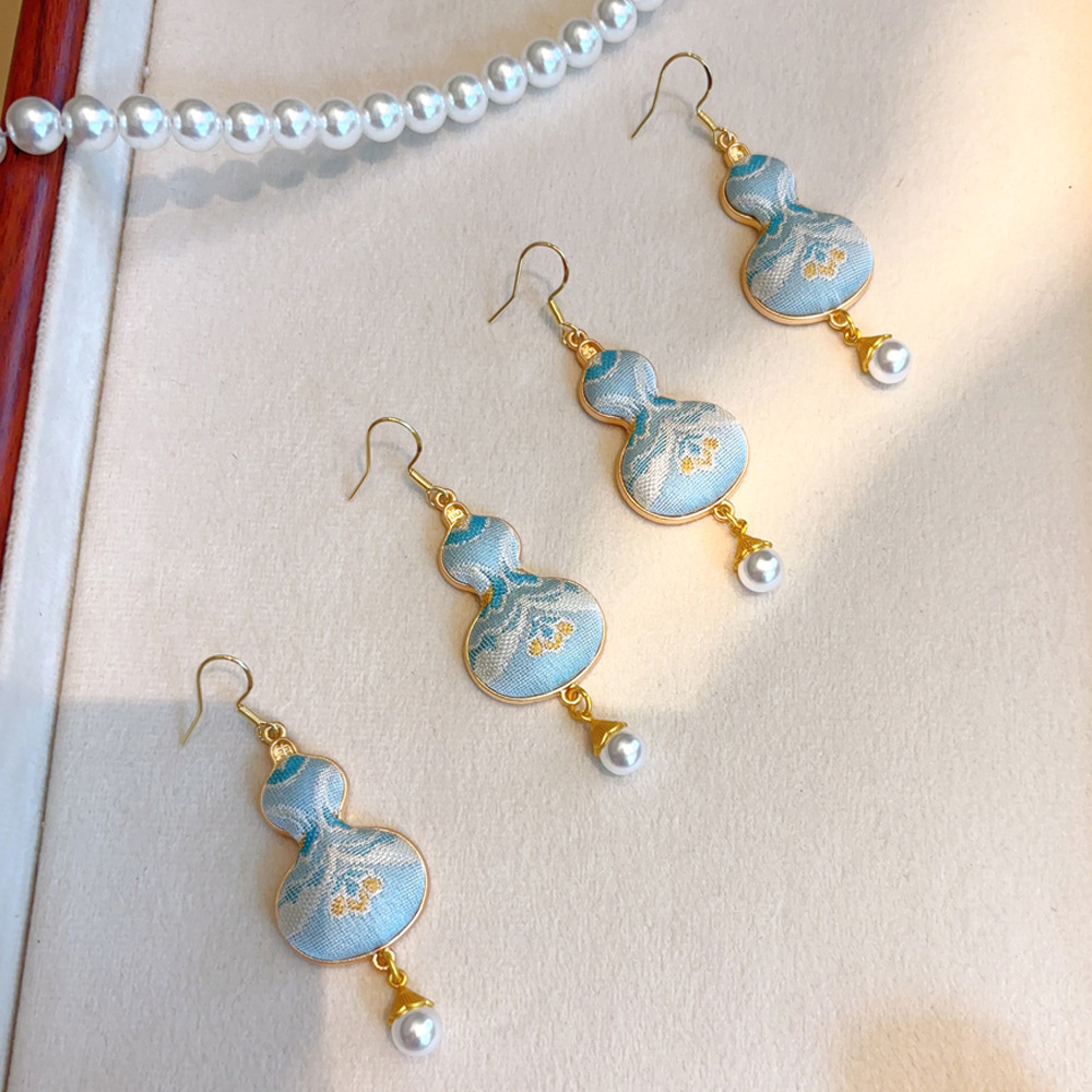 非遗宋锦古风新中式葫芦耳环