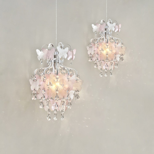 法式复古水晶小吊灯轻奢客厅背景墙卧室床头灯贝壳蝴蝶装饰衣帽间