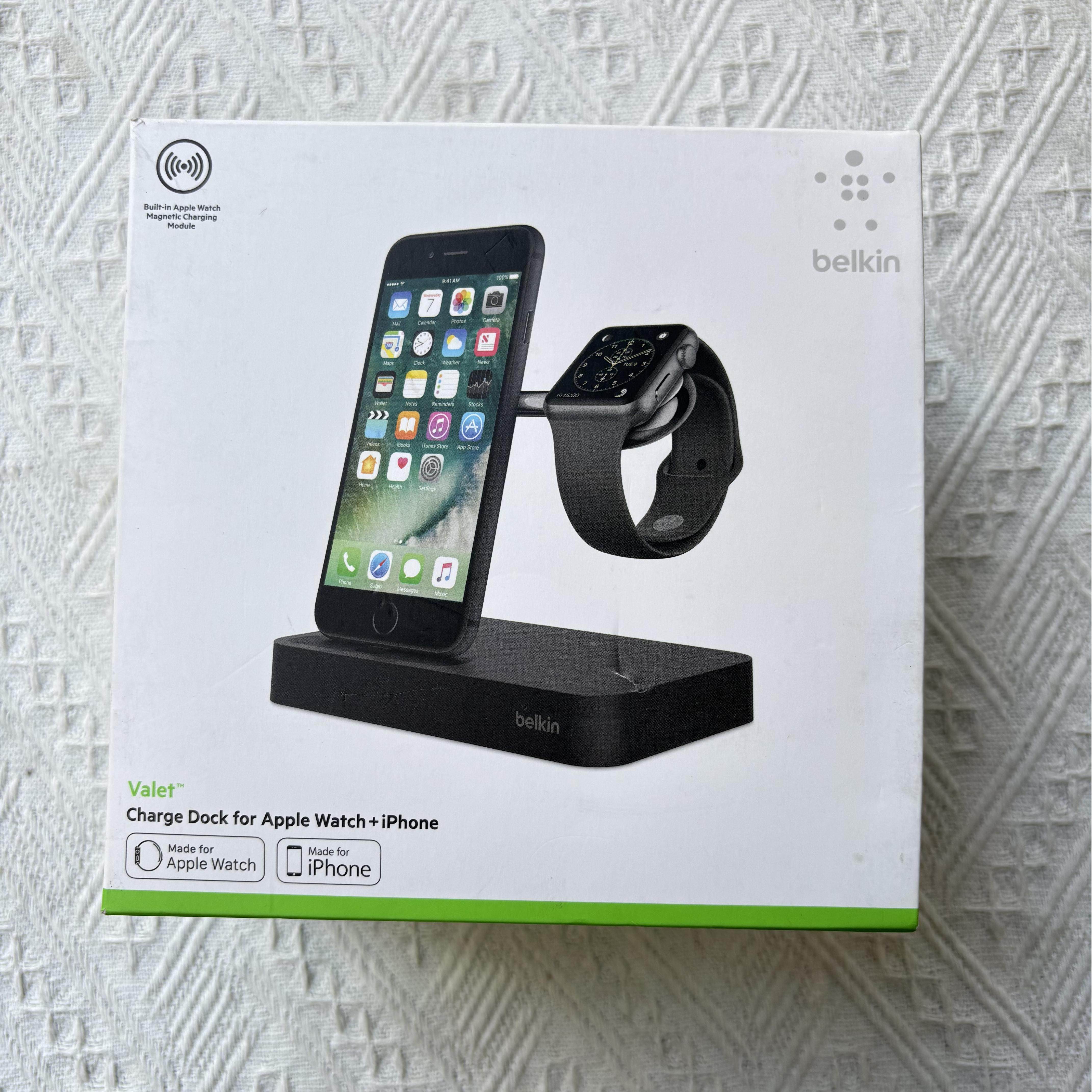 贝尔金充电器基座苹果iPhone手机支架手表AppleWatch二合一无线座