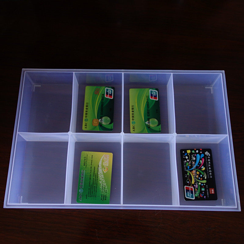 样品展示透明无盖8格塑料收纳盒桌面柜台样品盒工具盒手工配件盒