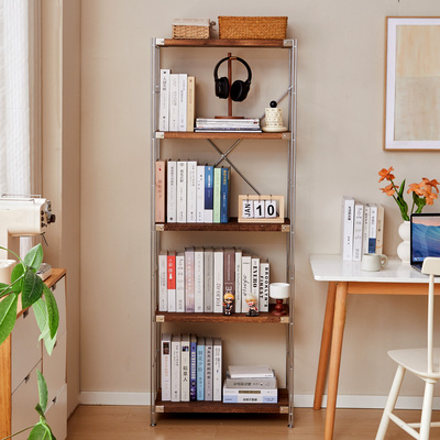 实木书架金属满墙洞洞板置物架