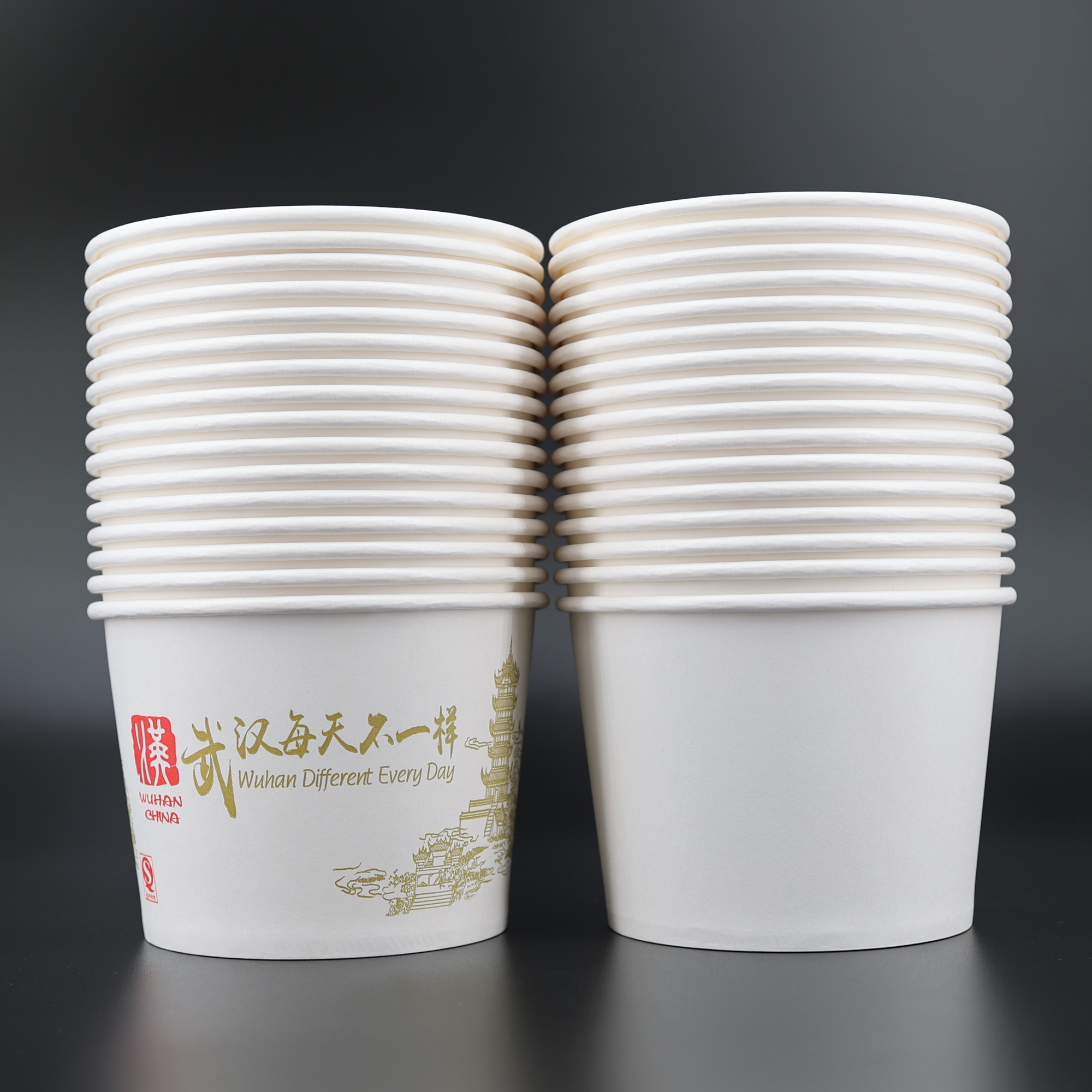 整箱批发一次性纸碗加厚打包商用盒圆形餐盒带盖臭豆腐饭盒快餐具