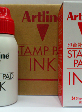 日本旗牌Artline ESA-2N快干印台印泥补充印油红色蓝色黑色绿色