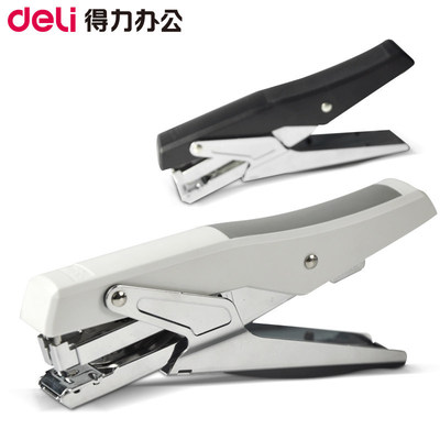 得力手握式订书机 0329订书机12#通用针钉文具办公用品省力订书器