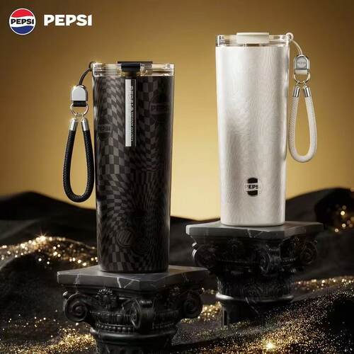 PEPSI百事可乐保温杯随行便携咖啡杯吸管水杯316不锈钢男女高颜值