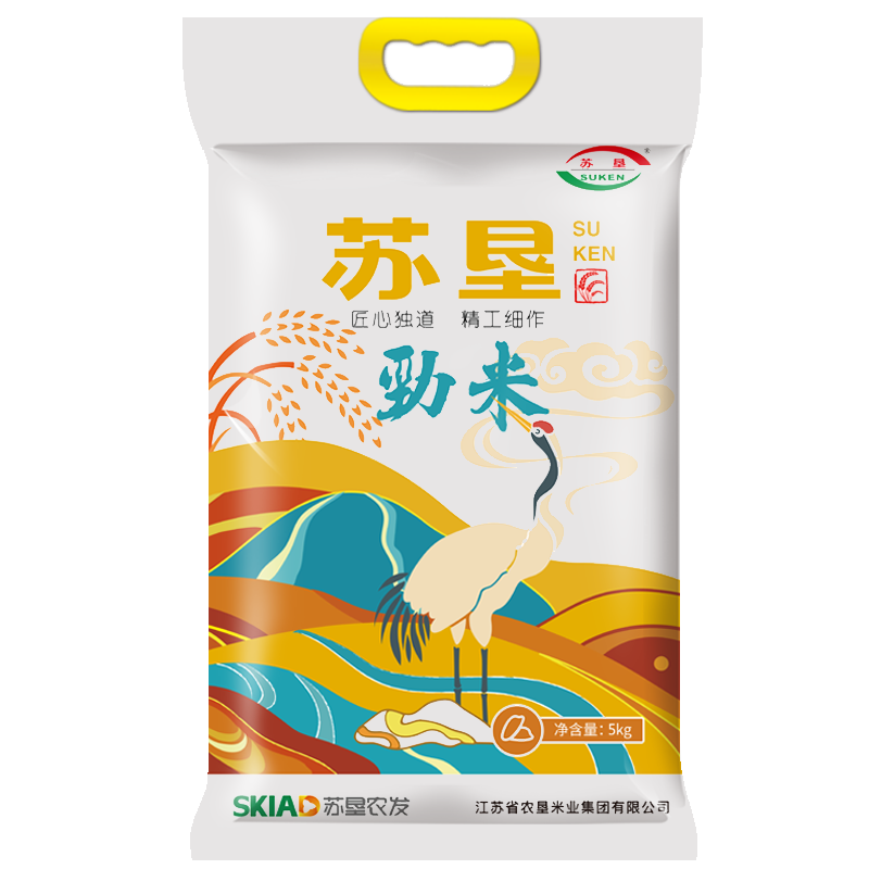 苏垦 10斤装劲米 圆粒大米5kg 软糯香甜 冷饭不回生