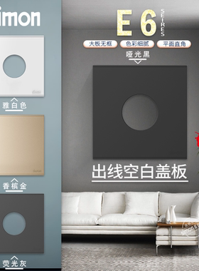 西蒙E6系列白金灰色 空白盖板 光板 盲板 堵孔面板86暗装掩盖面板