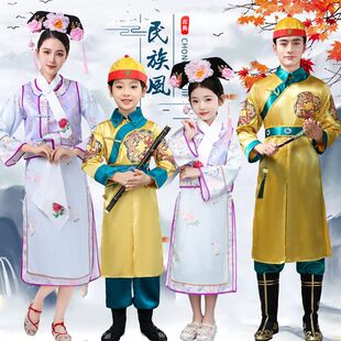 儿童格格服清朝宫廷服饰阿哥贝勒服男女童满族演出服有一个姑娘