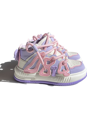 韩版设计感小众低帮板鞋女百搭学生厚底增高潮流休闲复古运动鞋夏