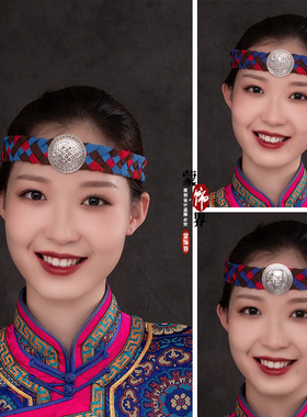 新款蒙古发带蒙古发绳女蒙古舞蹈演出头饰女蒙古服头饰女蒙族头饰