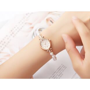 女士链式手表天然淡水珠手链手表防水创意石英表小众CE新款时尚女