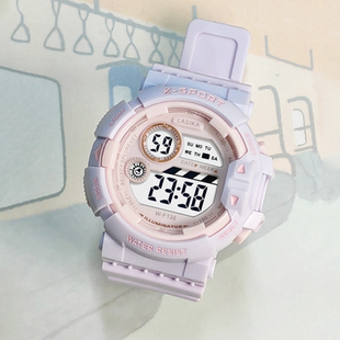 手表女学生初高中带闹钟独角兽手表女学生简约少女夜光男防水运动