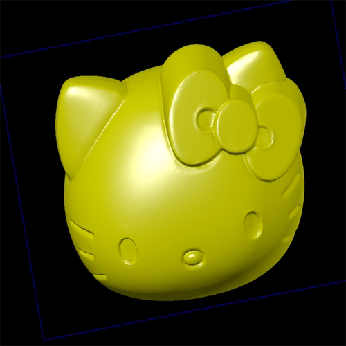 kittykt猫头卡通三维立体图圆雕图纸stl文件雕刻机3d打印模型素材