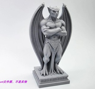 石像鬼恶魔天使翅膀魔鬼撒旦暗黑哥特风三维立体图stl图3d打印图