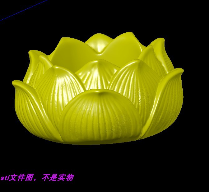 莲花烛台荷花花盆花朵烟灰缸扫描图三维立体stl文件3D打印模型图