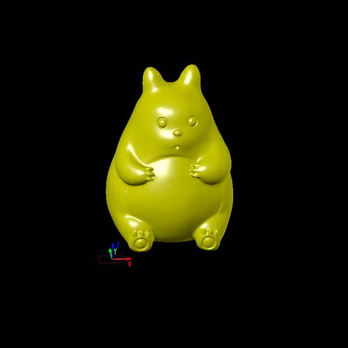 龙猫动物卡通三维立体图圆雕图纸stl文件雕刻机3D打印模型素材