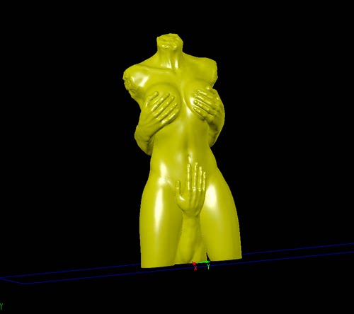 女模特躯干身体三维立体图圆雕图纸stl文件雕刻机3D打印模型素材