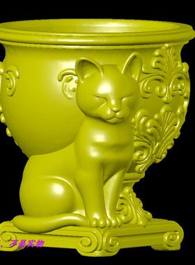 欧式罗马猫花瓶烛台花盆笔筒水杯装饰摆件三维立体stl文件3D打印
