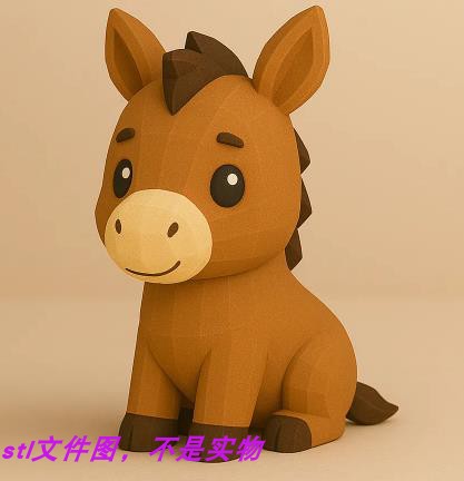 驴马几何刻面多边形动物宠物手工木雕stl文件图3d打印模型素材
