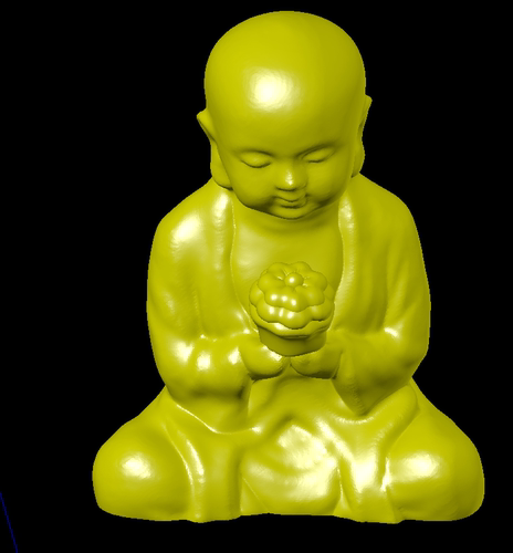 和尚沙弥莲花禅意机雕扫描三维立体圆雕stl文件雕刻3D打印模型