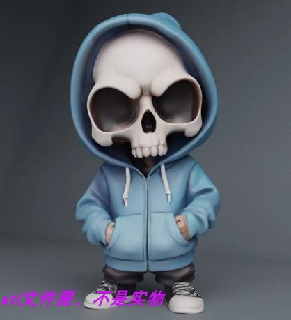 头骨骷髅人物万圣节圆雕图三维立体图stl雕刻图3d打印模型素材