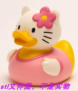 凯蒂猫鸭子hellokitty卡通kt猫怪三丽鸥圆雕图stl文件3D打印模型