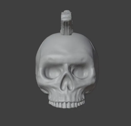 朋克头骨鸡冠头骷髅恐怖三维立体圆雕stl文件雕刻机3d打印模型