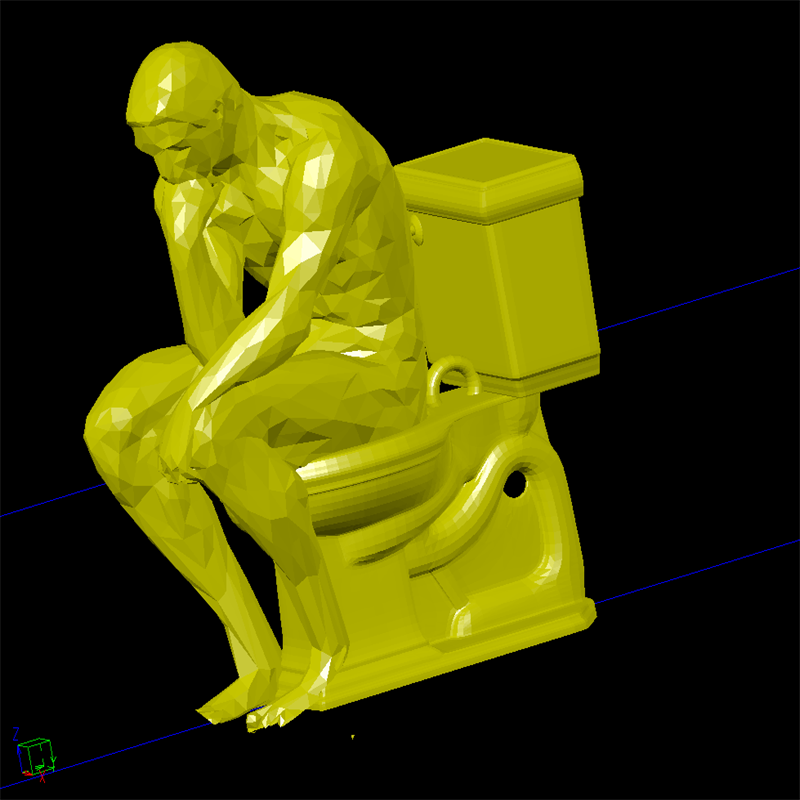 马桶人思想者人物建模卡通三维立体stl文件雕刻机3D打印模型素材