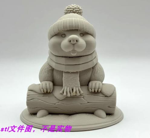 海狸树桩可爱手办卡通动物三维立体普通stl文件图3D打印模型素材