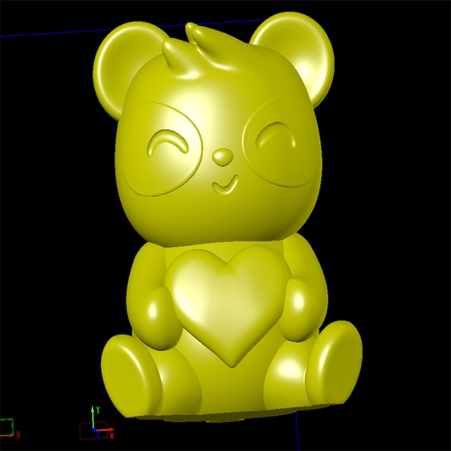 爱心熊动物卡通三维立体圆雕图纸stl文件雕刻机3D打印模型素材