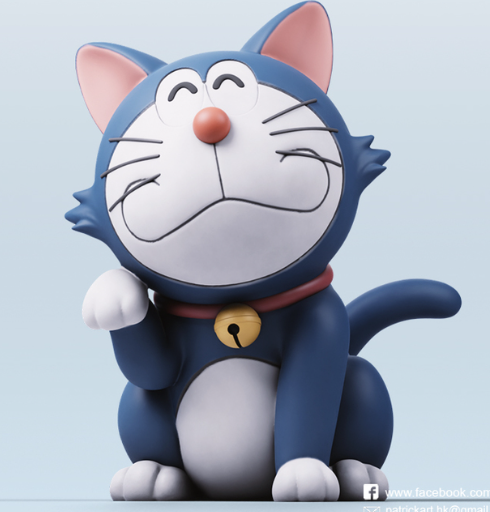 哆啦A梦机器猫动漫宠物三维立体圆雕stl文件雕刻3D打印模型素材