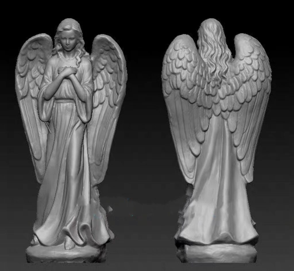 跨境天使女孩三维立体图圆雕图图纸stl文件雕刻机3d打印模型