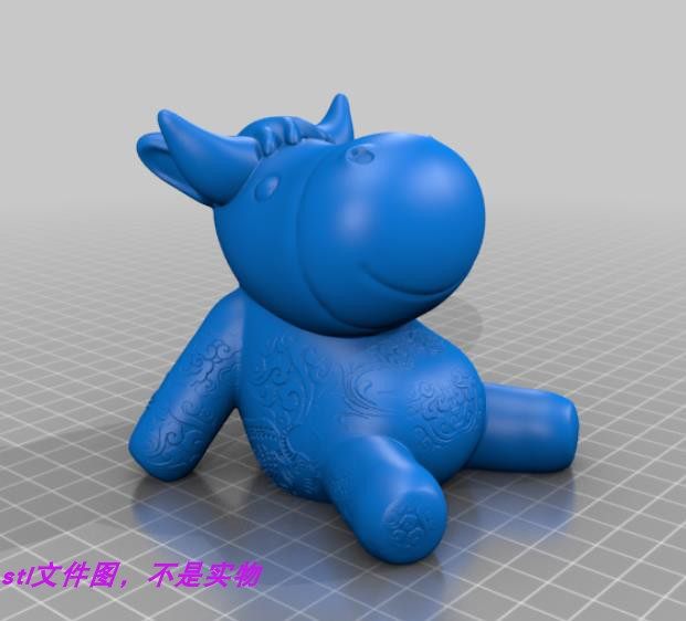 公牛母牛野牛动物生肖宠物卡通三维立体圆雕stl文件3D打印模型