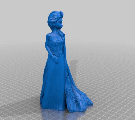爱莎冰雪奇缘动漫人物三维立体图stl文件雕刻机3D打印模型素材