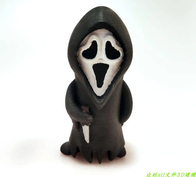 尖叫幽灵鬼怪万圣节恐怖装饰圆雕三维立体stl文件雕刻3D模型素材