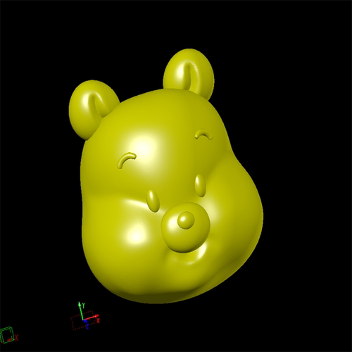 熊维尼动漫卡通三维立体图圆雕图纸stl文件雕刻机3D打印模型素材