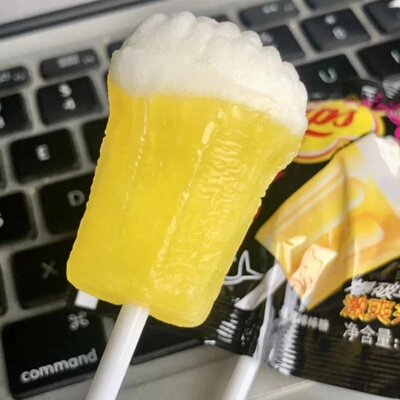 热带水果味棒棒糖干杯乐15g/支啤酒杯形状网红同款糖果休闲小零食
