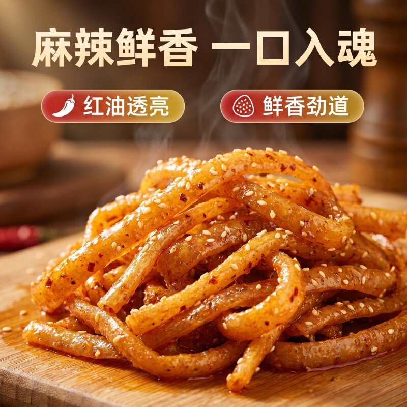 新品素食麻辣素鸭肠小吃辣条8090儿时回忆零食开袋即食素鸭肠辣条