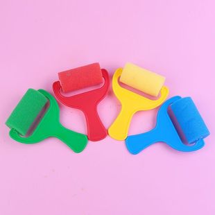 儿童海绵滚轮滚筒印章幼儿园益智美术绘画颜料画画早教工具海绵刷