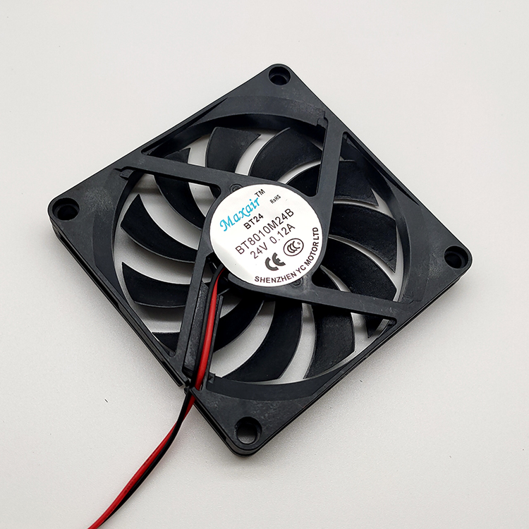 Maxair BT24 24V0.12A 8010 8CM BT8010M24B静音超薄滚轴散热风扇