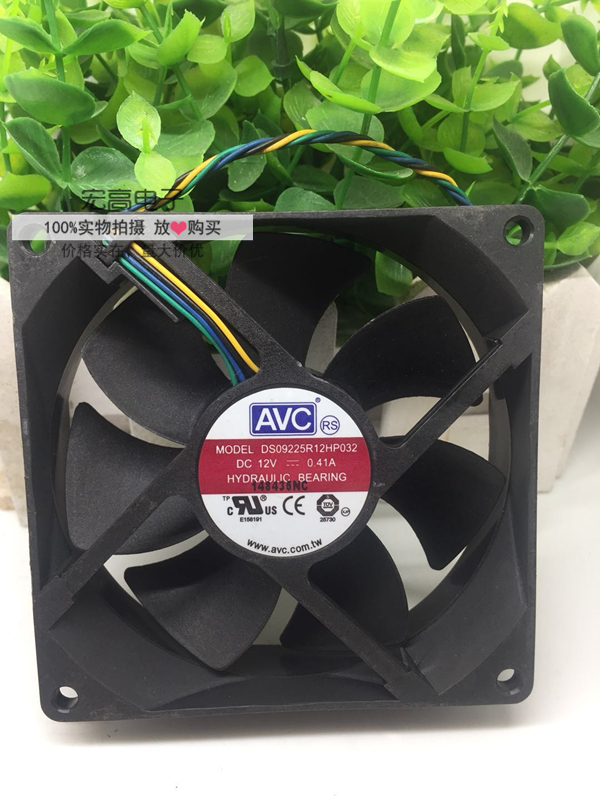 原装AVC DS09225R12HP032 9025 12V 0.41A 9CM机箱散热风扇四线