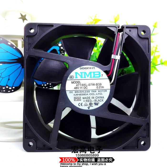 原装NMB 12038 DC48V 4715kl-07w-B39 12CM厘米0.21A变频器风扇