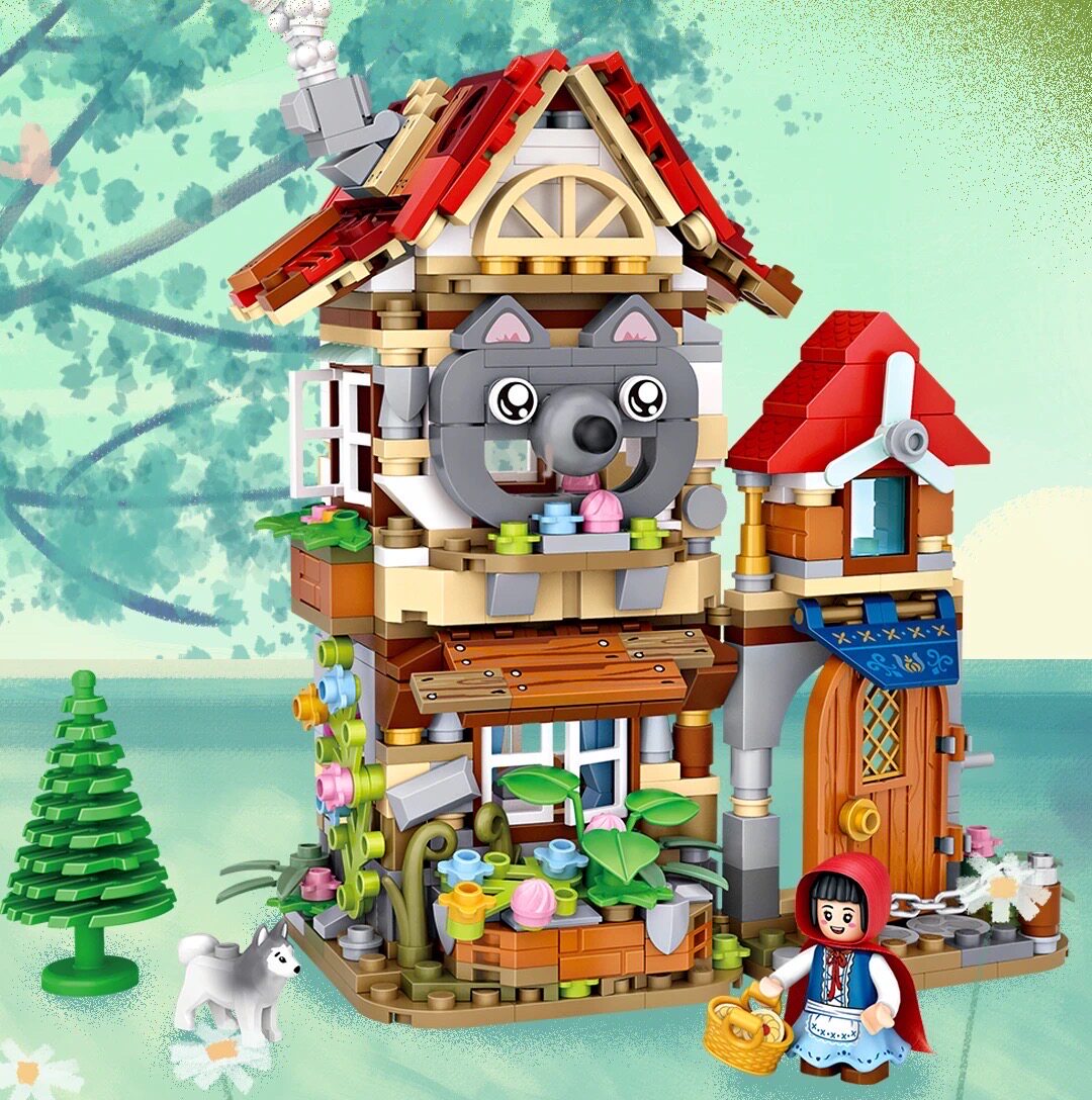 loz小颗粒迷你微钻益智拼装玩具浪漫童话故事系列森林小屋704pcs