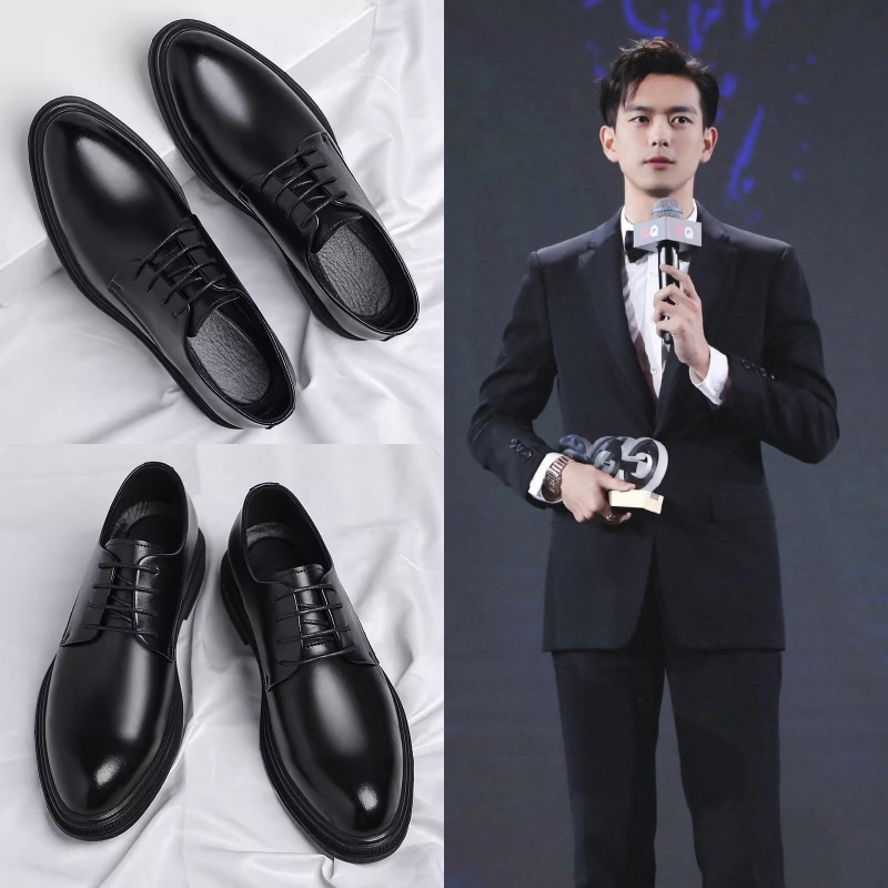 春色寄情人陈麦冬李现同款鞋子公务员面试新郎结婚礼西装男士皮鞋