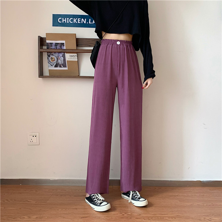 Real price new style drop feeling versatile loose straight tube show thin straight tube pants