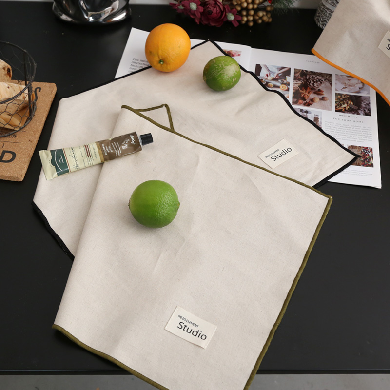 高品质棉麻拷边餐巾布